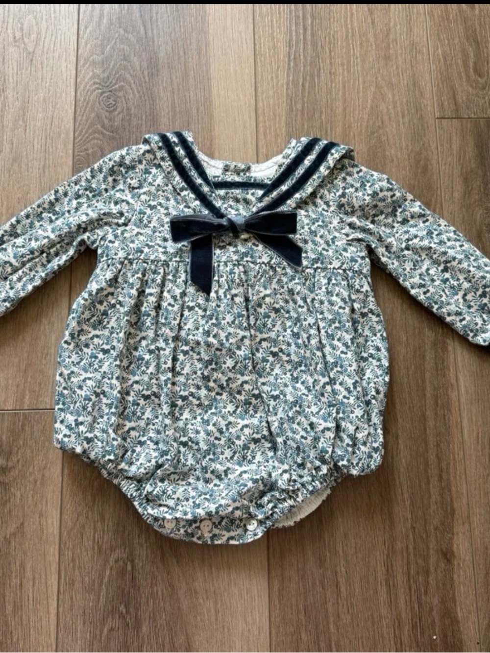 Pepa London Evelyn Floral Mariner Collard bubble romper 9m